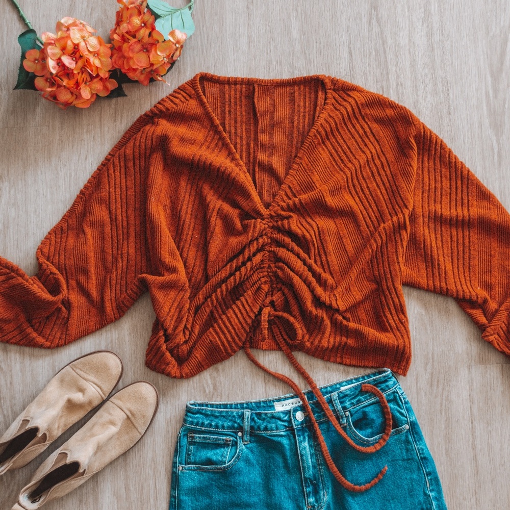 SHEIN 2XL Burnt Orange Scrunched